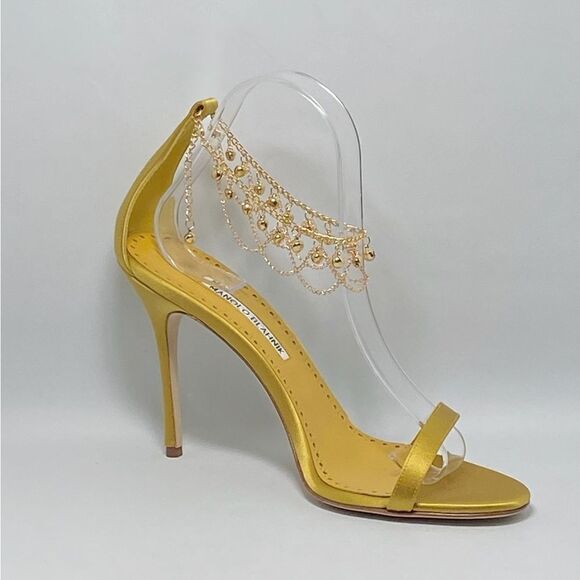 Manolo Blahnik Campanillasan 105MM Satin Sandals size 39.5 - Picture 6 of 12